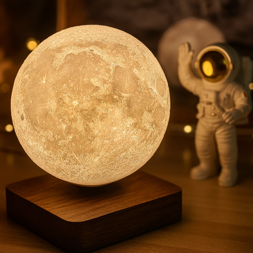 Floating Moon Lamp – Magnetic Levitating 3D Light for Modern Home Decor