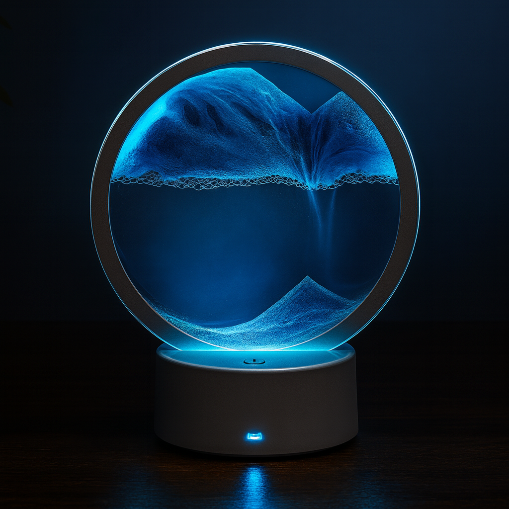 LED Moving Sand Art Lamp – Relaxing Flowing Landscape Night Light for Home & Office Decor