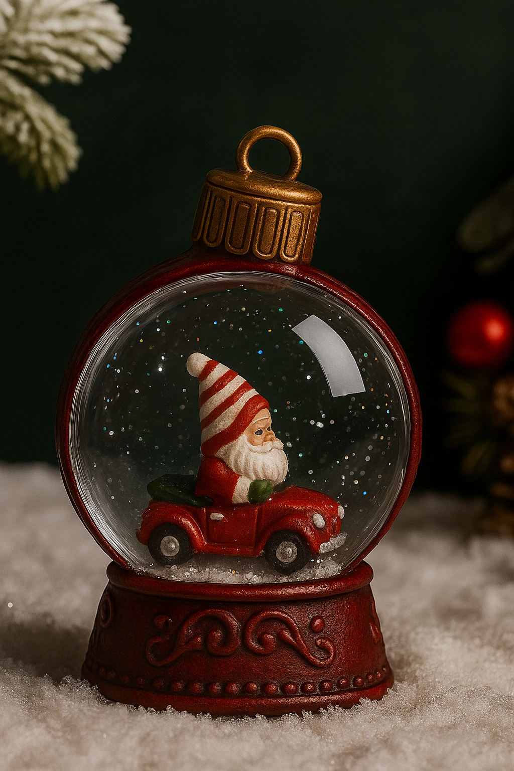 LED Christmas Snow Globe Lamp – Festive Light Decoration with Santa, Snowman & Angel Figures